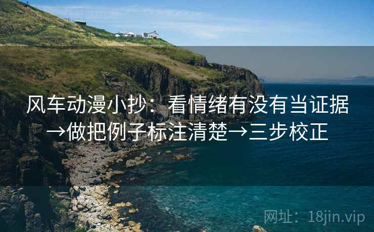 风车动漫小抄:看情绪有没有当证据→做把例子标注清楚→三步校正 风车动漫小抄:看情绪有没有当证据→做把例子标注清楚→三步校正